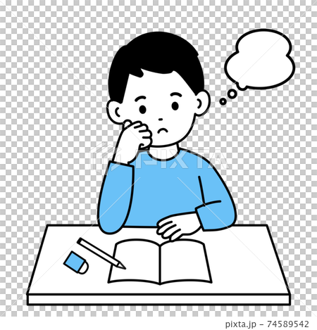 考える男の子 74589542