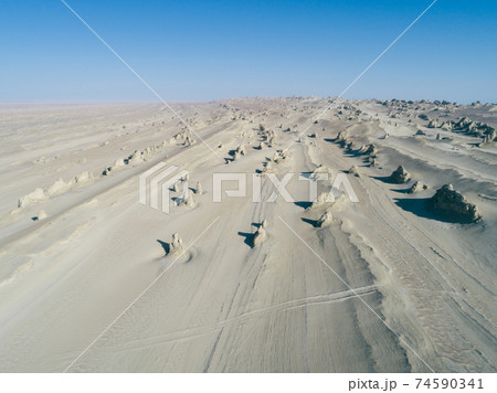 Yardang landform landscape in west of china Yardang landform landscape in west of china 74590341
