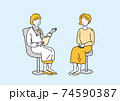 女性医師と患者 74590387