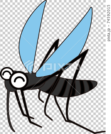 シンプルな可愛い蚊のキャラクターのイラスト素材