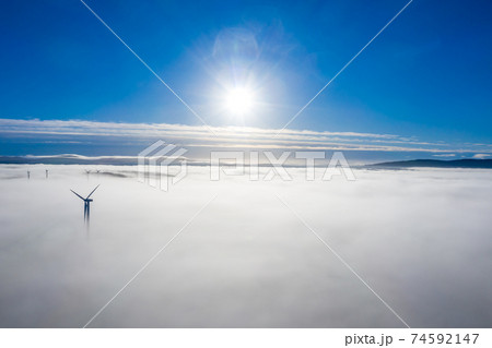 Above the clouds at Bonny Glen in County Donegal with fog - Ireland 74592147