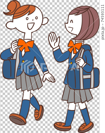 女學生步行上學 74593111