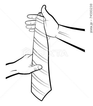 man is holding a striped tie in his hands, trying on a suit. Business style clothing, men's fashion. Isolated vector on white background man is holding a striped tie in his hands, trying on a suit. Business style clothing, men's fashion. Isolated vector on white background 74593230