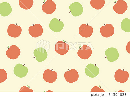 リンゴ柄の背景イラストのイラスト素材