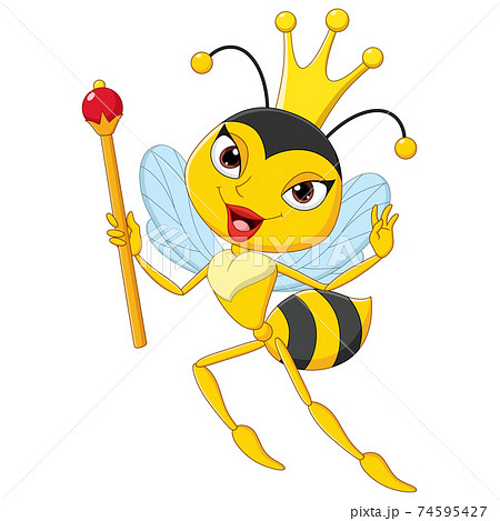 Cartoon Queen Bee holding a scepter - Stock Illustration [74595427] - PIXTA