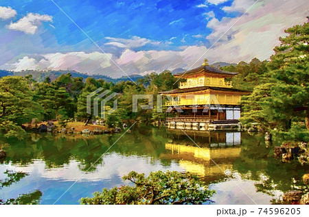 京都・金閣寺の風景 京都・金閣寺の風景 74596205