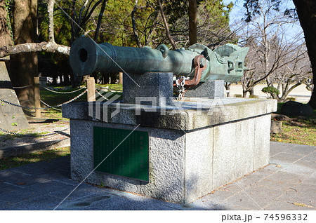 フランキ砲 レプリカ 臼杵城跡 大分県臼杵市 の写真素材