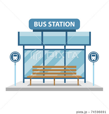 Bus Station Vector Design Illustration Isolated のイラスト素材