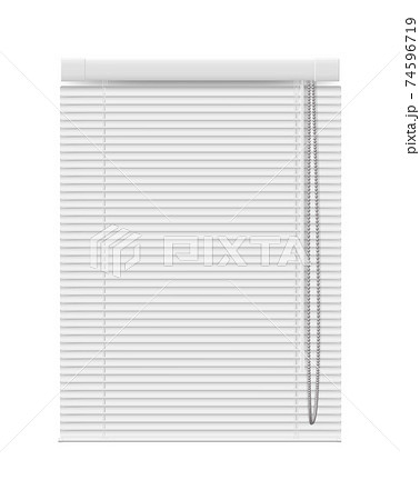 Drapery Curtain Blind For Window Isolated On Whiteのイラスト素材