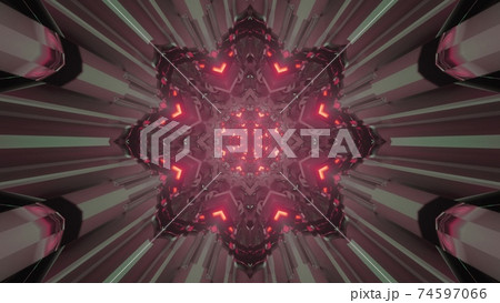 Futuristic star shaped portal 3d illustration 74597066