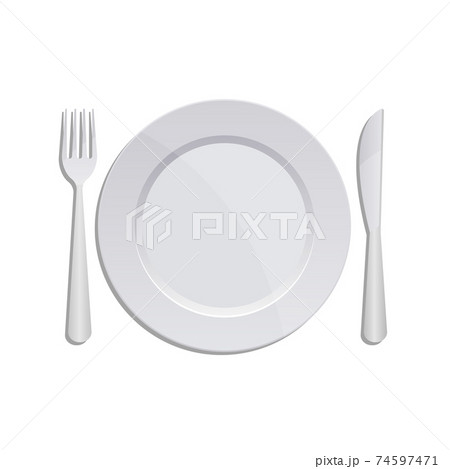 Plate with utensils vector design illustration isolated on white background 74597471