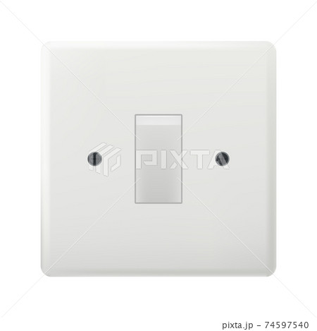 Single light switch isolated on white background 74597540