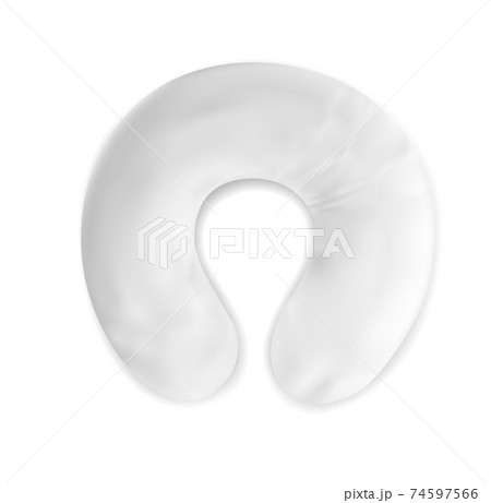 Isolated realistic white blank travel pillow for neck Isolated realistic white blank travel pillow for neck 74597566