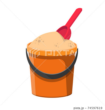 Bucket with sand vector design illustration isolated on white background 74597619