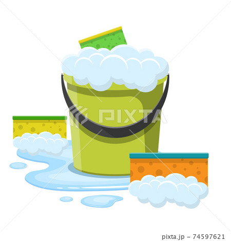 Bucket with water vector design illustration isolated on white background Bucket with water vector design illustration isolated on white background 74597621