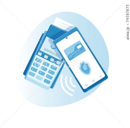 Mobile phone contactless payment on terminal Mobile phone contactless payment on terminal 74597675