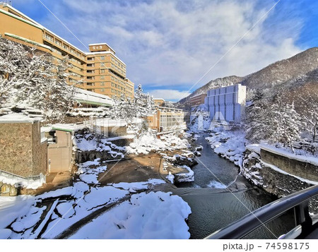 冬の定山渓温泉 冬の定山渓温泉 74598175
