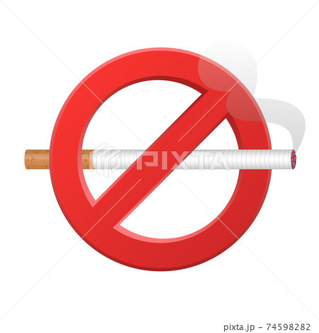 No smocking sign vector design illustration isolated on white background No smocking sign vector design illustration isolated on white background 74598282