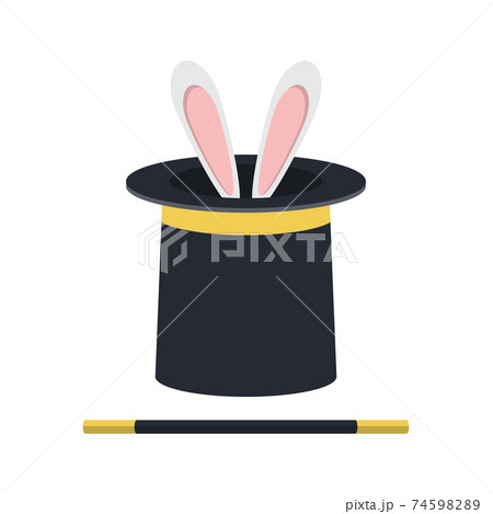 Magic hat with rabbit vector design illustration isolated on white background 74598289