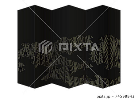 黒色と金色の折りたたみ式ひな祭り屏風飾り モダン 屏風の通販｜au PAY