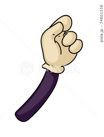 Comic cartoon hand in glove drawing isolated 74601556