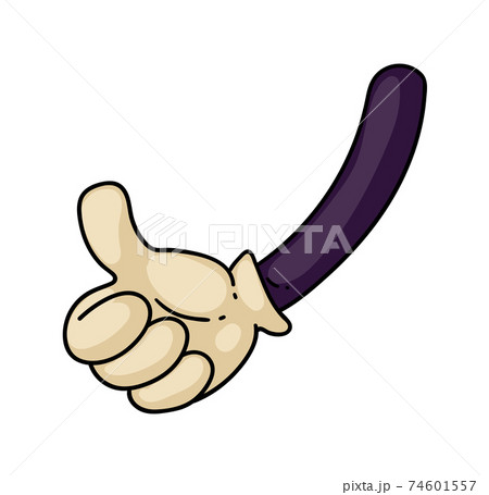 Cartoon hand with thumb up gesture isolated 74601557