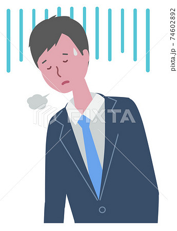 落ち込む・疲れている　スーツを着た男性 74602892