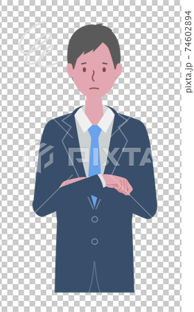 困っている　スーツを着た男性 74602894