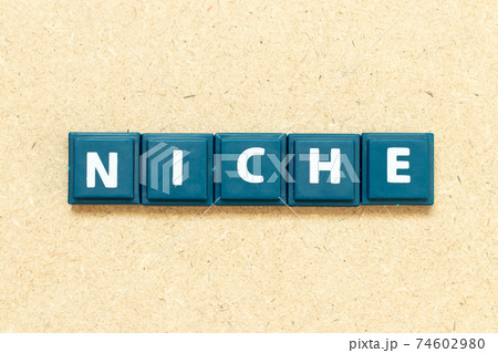 Tile alphabet letter in word niche on wood background Tile alphabet letter in word niche on wood background 74602980