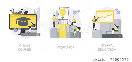 Digital education abstract concept vector illustrations. Digital education abstract concept vector illustrations. 74604576