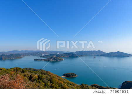 瀬戸内海の風景(高見山展望台、福山市方面) 瀬戸内海の風景(高見山展望台、福山市方面) 74604651