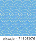 Waves squiggly pale green lines on bright blue background seamless vector repeat 74605976