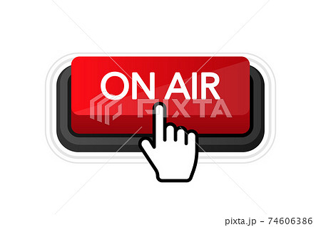 On air red button on white backround. Vector illustration. On air red button on white backround. Vector illustration. 74606386