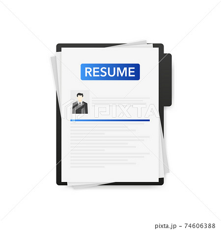 Resume flat. Business management. Document icon. Vector illustration. Resume flat. Business management. Document icon. Vector illustration. 74606388