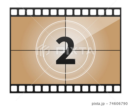 A classic movie countdown frame at the number Two. Vector illustration. A classic movie countdown frame at the number Two. Vector illustration. 74606790
