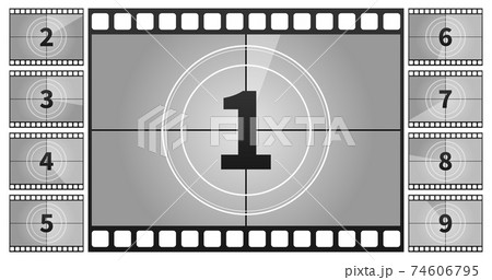 A classic movie countdown frame at the numbers. Vector illustration. 74606795