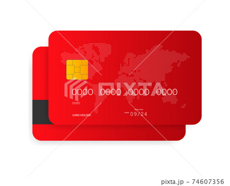 Blue credit card isolated on a white background. Vector illustration. Blue credit card isolated on a white background. Vector illustration. 74607356