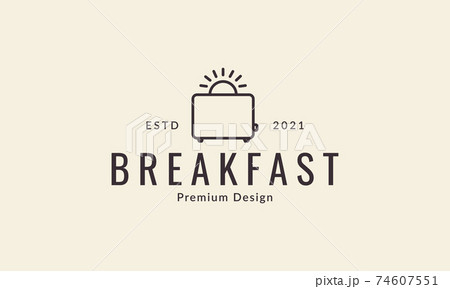 toaster with sunrise line logo design vector icon symbol illustration 74607551