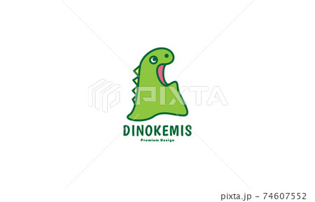 animal cartoon roar cute dinosaur green logo design vector icon symbol illustration 74607552