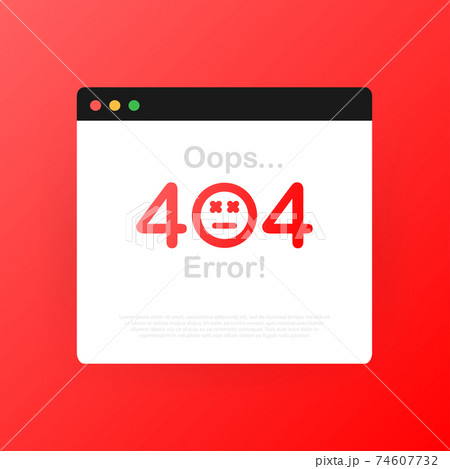 404 error page not found isolated in red background. Vector illustration. 404 error page not found isolated in red background. Vector illustration. 74607732