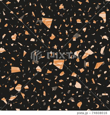 Terrazzo seamless pattern. Dark classic flooring t 74608016