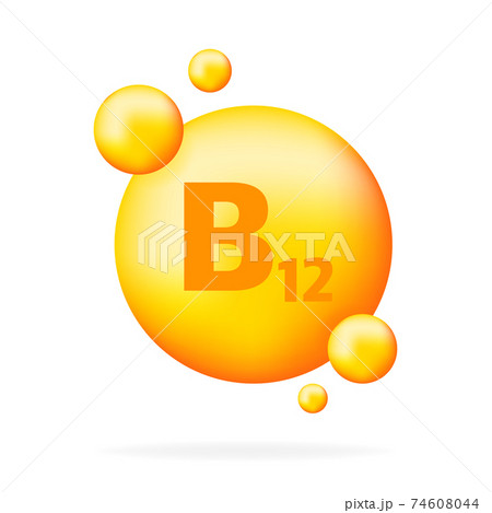 Vitamin B12. Niacin vitamin drop pill capsule...のイラスト素材 [74608044] - PIXTA