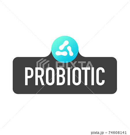 Probiotics icon. Contains probiotics badge logo. Vector illustration. Probiotics icon. Contains probiotics badge logo. Vector illustration. 74608141