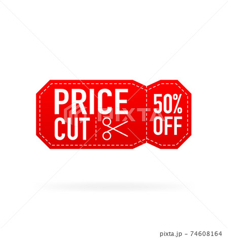 Big Sale Discount. Price cut labels. Vector illustration. 74608164