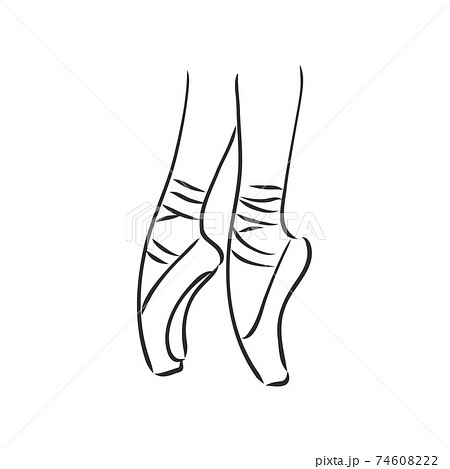 Pointe shoes. Ballet shoes. Vector hand-drawn...のイラスト素材 ...
