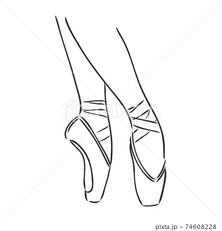 Pointe shoes Ballet shoes Vector handdrawn  Stock Illustration  74608228  PIXTA