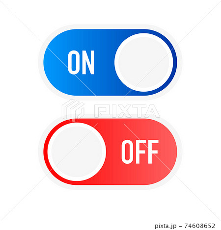 Flat Icon On And Off Toggle Switch Button のイラスト素材