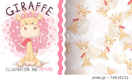 Giraffe with scrarf - seamless pattern Giraffe with scrarf - seamless pattern 74610131