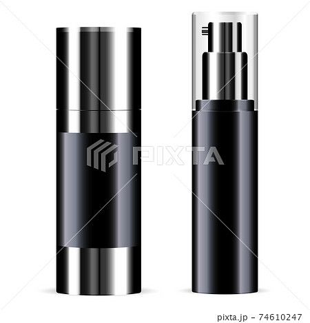 Black cosmetic spray bottle mockup. Toner product 74610247