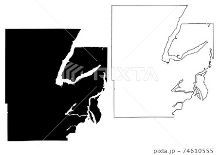 Mason County, State of Washington (U.S. county, United States of America, USA, U.S., US) map vector illustration, scribble sketch Mason map 74610555